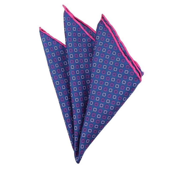 6 Red Floral Tie And Pocket Square(001)